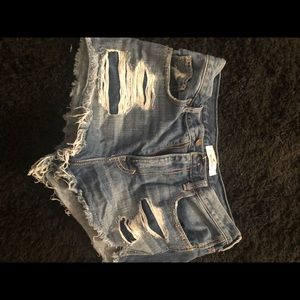 Hollister short denim shorts. Distressed look